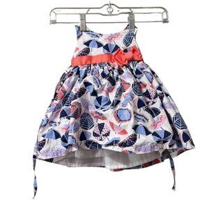 Jillians Closet 3-6 Month Old Girls Dress Summer Colorful Bow Lined Cotton Blend